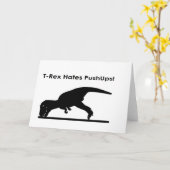 T-Rex Hates Pushups Push up Spaß Funny Karte (Gelbe Blume)