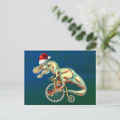 T-Rex Hipster Weihnachten Postkarte (Stehend Vorderseite)