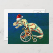 T-Rex Hipster Weihnachten Postkarte (Vorne/Hinten)
