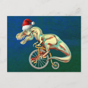 T-Rex Hipster Weihnachten Postkarte