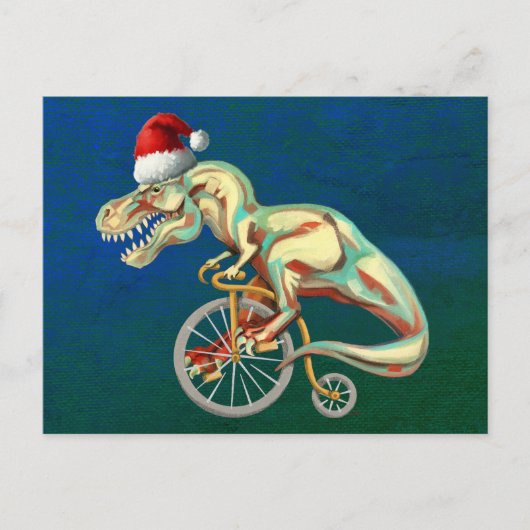 T-Rex Hipster Weihnachten Postkarte (Vorderseite)