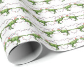 T-Rex Holiday Wrapping Paper Geschenkpapier (Rolleneckpunkt)