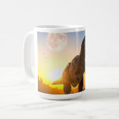 T-Rex Hoodie – Brüllender Dinosaurier Kaffeetasse (Vorderseite Links)