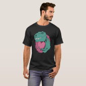 T Rex Hugging a Heart Valentine Tyrannosaur Rex Cu T-Shirt (Vorne ganz)