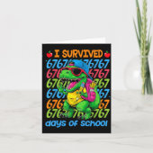 T-rex I Survived 67 Days Of School Six Seven Meme  Karte (Vorderseite)