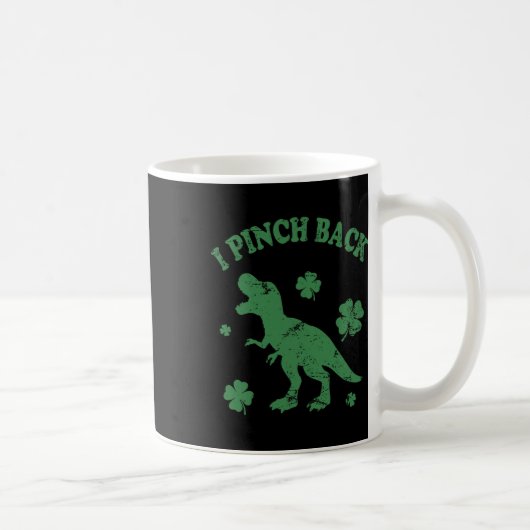T-Rex ich boxe dich Lustiger St. Patrick's Day ich Kaffeetasse (Rechts)
