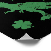 T-Rex Ich boxe dich Lustiger St. Patrick's Day Ich Poster (Ecke)