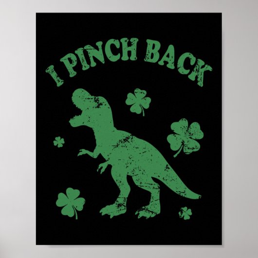 T-Rex Ich boxe dich Lustiger St. Patrick's Day Ich Poster (Vorne)