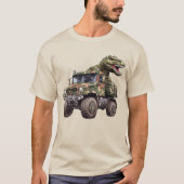 T-Rex in Camouflage für Militärtransporter Gelände T-Shirt (Vorderseite)