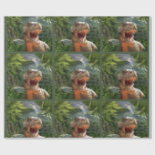 T Rex in der prähistorischen Landschaft Geschenkpapier (Flach)
