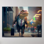 T-Rex in der Stadt Poster (Vorne)