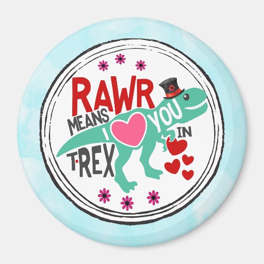 T-Rex in einem Top-Hat-Rawr bedeutet, dass ich Lie Magnet (Vorne)