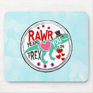 T-Rex in einem Top-Hat-Rawr bedeutet, dass ich Lie Mousepad