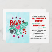 T-Rex in einem Tophat Niedliches Funny Valentine Einladung (Vorne/Hinten)
