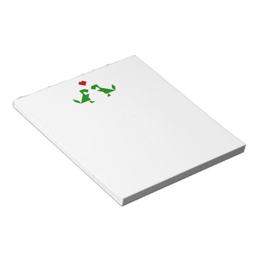 T-Rex in Liebe (Tangramosaurus Rex) Notizblock (angewinkelt)