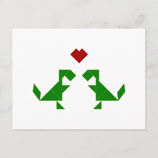 T-Rex in Liebe (Tangramosaurus Rex) Postkarte (Vorderseite)