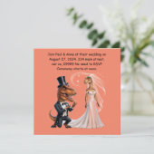 T-rex in Tux-Holing-Ring, der Trex vorschlägt Einladung (Stehend Vorderseite)