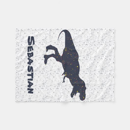 T-Rex Individuelle Name Fleece Blanket, klein (Vorderseite (Horizontal))