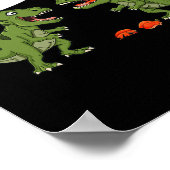 T Rex isst Kürbislaterne Halloween Boys Girls Kind Poster (Ecke)