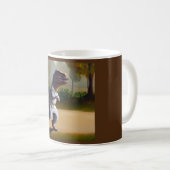 T Rex Joggen Kaffeetasse (VorderseiteRechts)