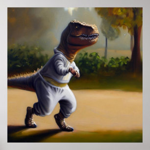 T Rex Joggen Poster