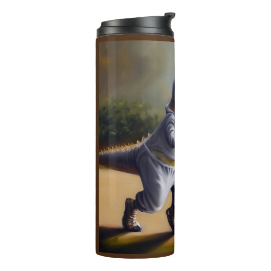 T Rex Joggen Thermosbecher (Nach links gedreht)