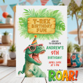 T-Rex Jungle Birthday Fun Einladung