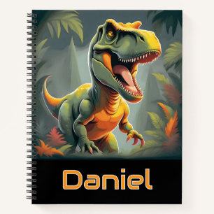 T-Rex Jurassic Dinosaur Spiral Notebook Notizblock