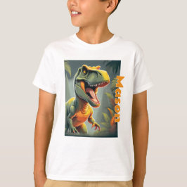 T-Rex Jurassic Dinosaurier Gray und Orange T-Shirt