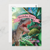 T Rex, Jurassic World, Birthday Girl Postkarte (Vorne/Hinten)