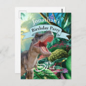 T Rex, Jurassic World, glücklicher Geburtstag Postkarte (Vorne/Hinten)