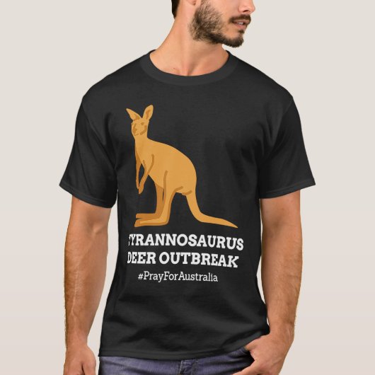 T Rex Kangaroo Tyrannosaurus Deer Australia Spaß T-Shirt (Vorderseite)