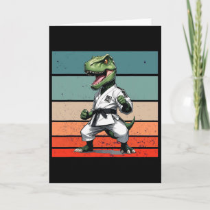 T.rex Karate Gi Schwarze Gürtel Furchterregende Mä Karte