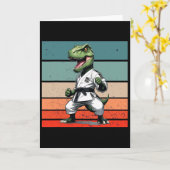T.rex Karate Gi Schwarze Gürtel Furchterregende Mä Karte (Gelbe Blume)
