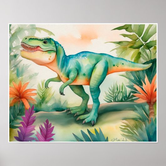 T-Rex Kinderzimmer Poster (Vorne)