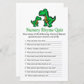 T-rex Kinderzimmer Rhyme Quiz Babydusche (Vorne/Hinten)