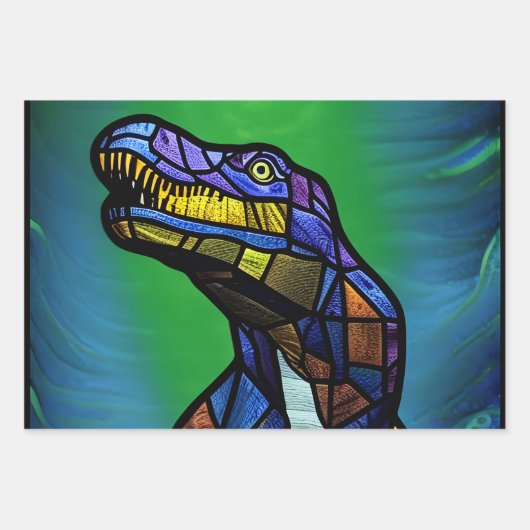 T-Rex King of the Dinosaurier Geschenkpapier Set (Vorderseite 2)