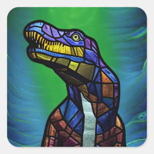 T-Rex King of the Dinosaurier Quadratischer Aufkleber