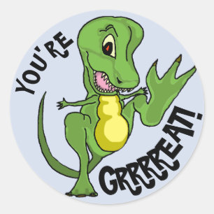 T-Rex Klassischer Rundaufkleber Runder Aufkleber