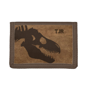 T-Rex Knochen Personalisiert Trifold Geldbörse