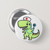 T-rex Krankenschwester-Knopf Button (Vorne & Hinten)