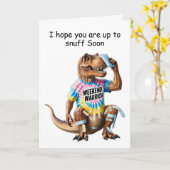 T-rex-Krieger am Wochenende mit Verbänden und Eisp Karte (Gelbe Blume)