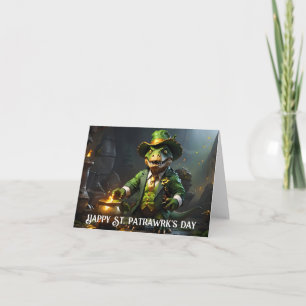 T-Rex Leprechaun mit goldnem Kessel  Karte