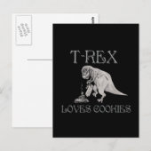 T-Rex-Lieben-Cookies Postkarte (Vorne/Hinten)