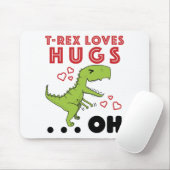 T-Rex Lieben Hugs Funny TRex Kurz Arms Meme Mousepad (Mit Mouse)