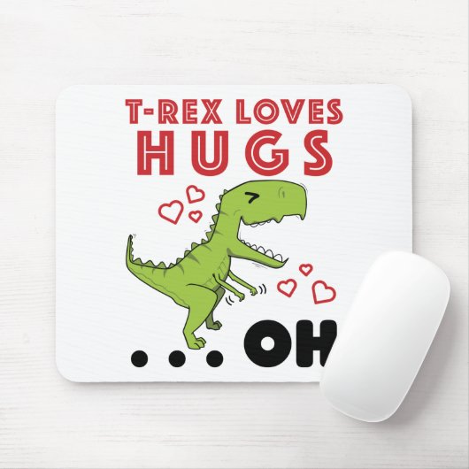 T-Rex Lieben Hugs Funny TRex Kurz Arms Meme Mousepad (Mit Mouse)