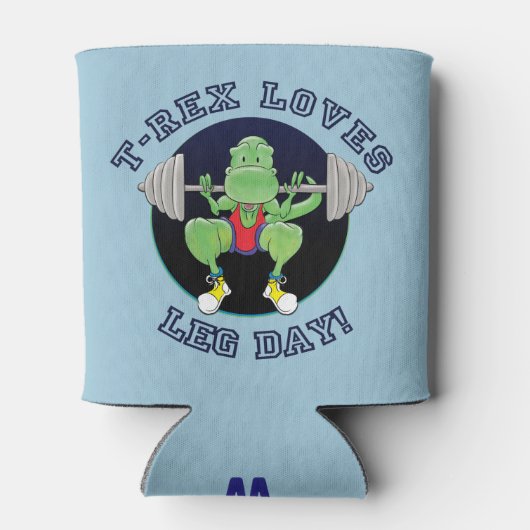 T-Rex Lieben Leg Day Dosenkühler (Rückseite)