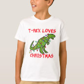 T-Rex Lieben Weihnachten T-Shirt (Vorderseite)