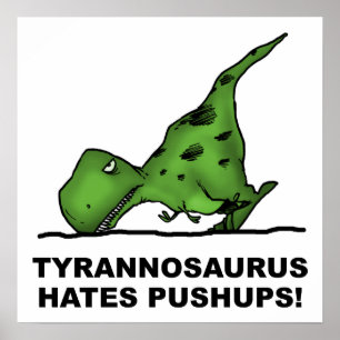 T-Rex Liegestütze Lustiges Poster