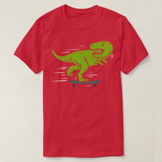 T Rex Longboarding Longboarder Skater T-Shirt (Design vorne)